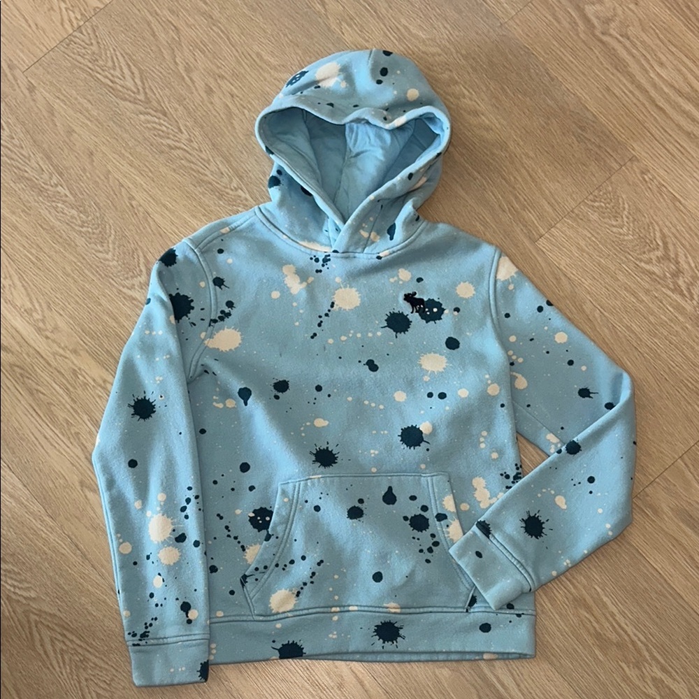 Abercrombie Kids Blue Splatter Hoodie Size 13/14